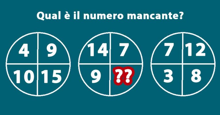 Metti alla prova la tua capacità logica con questo test: qual è il numero mancante?